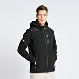 Erkek Rüzgar Kesen Yelkenli Montu - Açık Gri/Siyah - Softshell 500 - 2XL