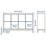 Açık raf ünitesi, beyaz, 147x94 cm, çekmeceli