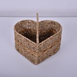 Dekoratif Rattan Hasır Kaşıklık , Mutfak Banyo Tezgah Üstü Kaşıklık, Masaüstü Kalemlik 23x15x20cm