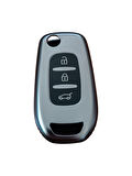 Renault Megane 4 / Clio 5  Anahtar Uyumlu Silikon Oto Anahtar Kumanda Kabı Kılıf Füme