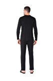 D'S Damat 221001 Uzun Kol Pijama Takımı - Siyah - M