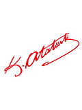 K.Atatürk İmzalı Oto Sticker Küçük Kırmızı 20x5cm