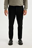 Siyah Tailored Regular Fit Düz Paça Cepli Pantolon