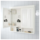 Banyo duvar dolabı, beyaz, 103x16x98 cm, 2 ayna kapaklı