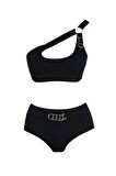 Yüksek Bel Tek Omuz Aksesuarlı Bikini Takım SLR 302