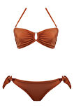 Aksesuarlı Straplez Bikini Takım 