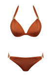 Aksesuarlı Kaplı Destekli Bikini Takım 