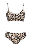 Yuvarlak Yaka Desenli Bikini Takım 