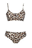 Yuvarlak Yaka Desenli Bikini Takım 