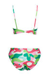 Yuvarlak Yaka Desenli Bikini Takım 