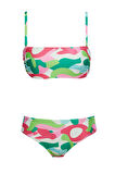 Straplez Desenli Bikini Takım 