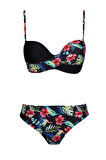 Kaplı Telli Balenli Bikini Takım 