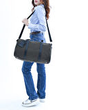 GK KANVAS Unisex İş, Seyehat, Spor  için El Çantası / Valizi   HAKİ_SİYAH