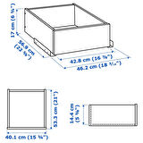 Çekmece, koyu gri, 50x58 cm