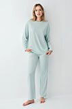 Arnetta 3407-s Kadın Uzun Kol Pijama Takım - Açık Yeşil - L