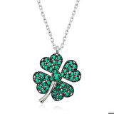 Gümüş Dört Yapraklı Yonca Kadın Kolye