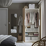 PAX gardırop, beyaz-ağartılmış meşe görünümlü, 100x60x201 cm