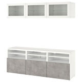 Tv ünitesi, beyaz-açık gri, 180x42x192 cm, KALLVIKEN/SINDVIK, çıt çıt raylı