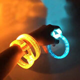 Turuncu Led Işıklı Baskı Yapılabilen Pilli Bileklik Bilezik