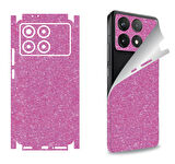 Xiaomi Redmi 14c için uyumlu 360 full arka kaplama koruma sticker SİMLİ PEMBE