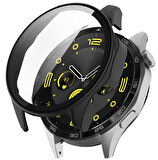 Huawei Watch Gt5 41mm için silikon bumper kılıf full kaplama yumuşak lazer kesim klılıf SİYAH