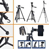 Telefon ve Fotoğraf Makinası Takılabilen Bluetooth Kumandalı 146 cm Tripod