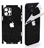 İphone 16 için 360 full arka kaplama koruma sticker - 14 FARKLI RENK SİMLİ SİYAH
