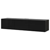 Tv sehpası, venge-parlak cila-siyah, 180x42x38 cm, SELSVIKEN