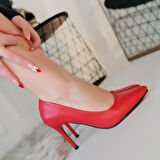 Jilya Kırmızı Cilt Stiletto Ayakkabı