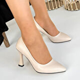 Ulba Bej Cilt Stiletto Ayakkabı