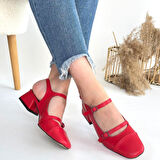 Doran Kırmızı Cilt Topuklu Ayakkabı