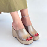 Tlay Bej Cilt Dolgu Topuk Terlik