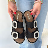 Hertas Siyah Nubuk Tokalı Terlik