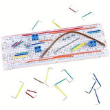 MB-102 Breadboard, 140 Parça Jumper Kablo Kiti, Breadboard Güç Kartı, 12V 500mA Adaptör