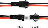 JST SM 2 Pin Kablolu Konnektör Seti  - 22AWG 20cm