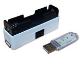 Mini Powerbank Tek Hücreli 18650 Li-Ion 3.7V Pil Type-C ile Şarj ve Mini USB Led Lamba