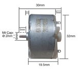 RF-500 DC 6V 3500Rpm DC Motor (Çap 32mm Uzunluk 30mm) Hobi Oyuncak Elektrik Deney Motoru