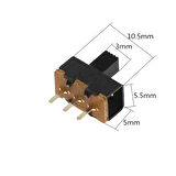3 Pin SPDT On Off Kulaksız Sürgülü Anahtar 180° SS12F17G5 - 1000 Adet