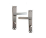 Lusso İnox Aynalı WC Kapı Kolu ve 45X18mm Saten WC Gömme Kilit Set