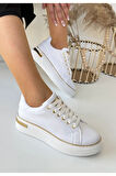 Kity Beyaz Cilt Bağcıklı Spor Ayakkabı