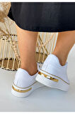 Kity Beyaz Cilt Bağcıklı Spor Ayakkabı