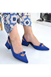 Rewat Mavi Cilt Topuklu Ayakkabı
