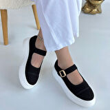 Lunni Siyah Keten Spor Ayakkabı