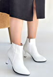 Mişha Beyaz Cilt Topuklu Bot