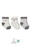 Bistyle 3'Lü Penye Boy And Girl Soket Çorap BS10114 Gri