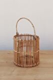 Japandi, Retro Eklektik Boho, Bohem Afrikan, İskandinav Rattan Küçük Boy Mumluk 15x 16 x26 cm