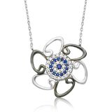 Gümüş Nazarlı Vav Kadın Kolye