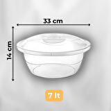 2'li Şeffaf Kapaklı Leğen Seti 4,5 LT ve 7 LT Leğen Seti Saklama kabı