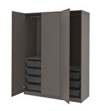 PAX gardırop, koyu gri, 150x60x201 cm