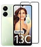 Xiaomi Redmi 13C ile Uyumlu Şeffaf Ekranı Tam Kaplayan 5d Cam Kırılmaz Cam Ekran Koruyucu